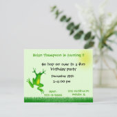 Cute frog Birthday Invitation Kaart (Staand voorkant)