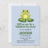 Cute Frog Birthday Invitation Kaart (Voorkant)