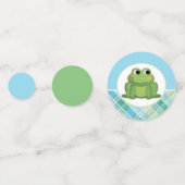 Cute Frog Blue en Green Play Confetti (Achterkanten)