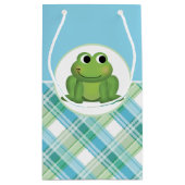Cute Frog Blue en Green Play Gift Bag Klein Cadeauzakje (Achterkant)