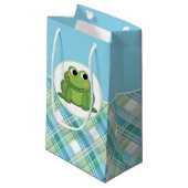 Cute Frog Blue en Green Play Gift Bag Klein Cadeauzakje (Voorkant Gekanteld)