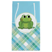 Cute Frog Blue en Green Play Gift Bag Klein Cadeauzakje (Voorkant)