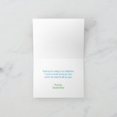 Cute Frog Blue Green Pset Personal Note Cards Bedankkaart (Binnen)