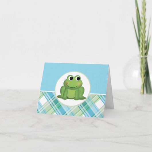 Cute Frog Blue Green Pset Personal Note Cards Bedankkaart (Voorkant)