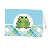Cute Frog Blue Green Pset Personal Note Cards Bedankkaart