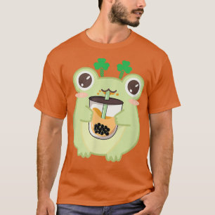 Cute Frog Boba Tea Cottcore Aesthetische Kinderen T-shirt