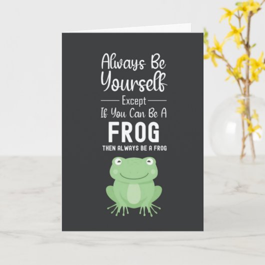 Cute Frog Cards Humorous Funny Happy Cartoon Lover Kaart (Gele Bloem)