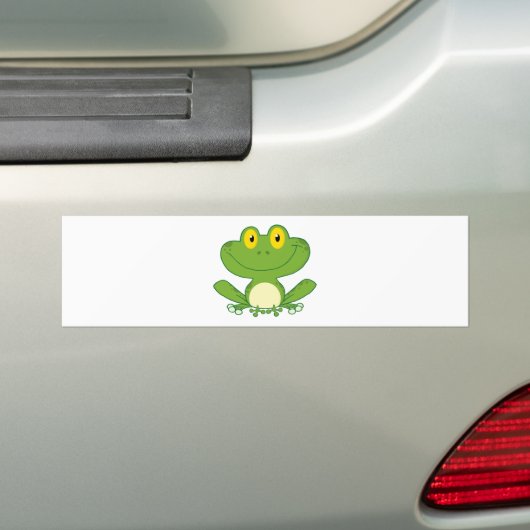 Cute Frog Cartoon Character Bumpersticker (Op auto)