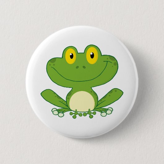 Cute Frog Cartoon Character Ronde Button 5,7 Cm (Voorkant)