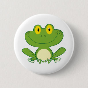 Cute Frog Cartoon Character Ronde Button 5,7 Cm