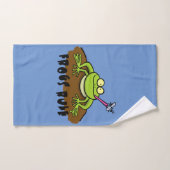 Cute frog cartoon-handdoekset. bad handdoek (Handdoek)