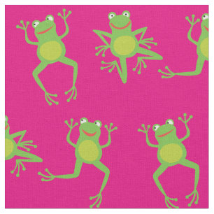 Cute Frog Cartoon Kinder roze meisjes Stof