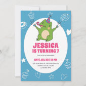 Cute Frog Cartoon Party Animal Kids Birthday Kaart (Voorkant)