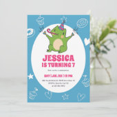 Cute Frog Cartoon Party Animal Kids Birthday Kaart (Staand voorkant)