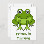 Cute Frog Cartoon - Prins in opleiding Briefkaart (Voorkant / Achterkant)