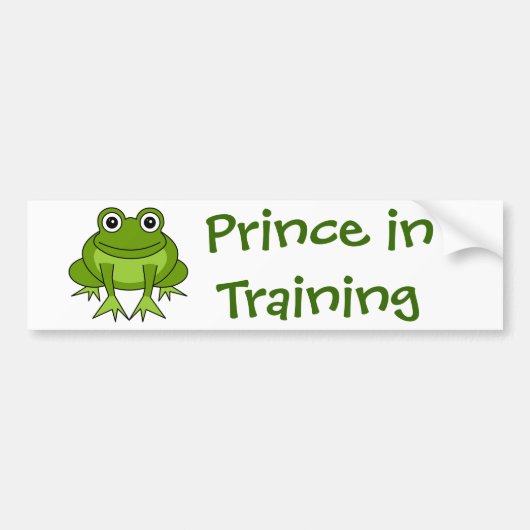 Cute Frog Cartoon - Prins in opleiding Bumpersticker (Voorkant)