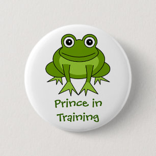 Cute Frog Cartoon - Prins in opleiding Ronde Button 5,7 Cm