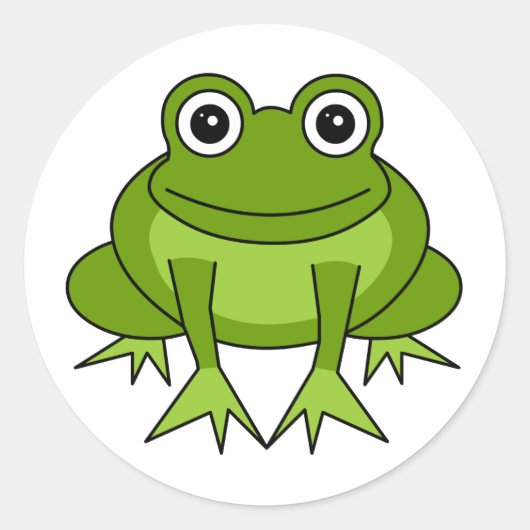 Cute Frog Cartoon - Prins in opleiding Ronde Sticker (Voorkant)