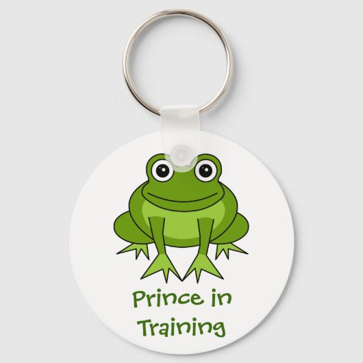 Cute Frog Cartoon - Prins in opleiding Sleutelhanger (Voorkant)