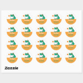 Cute Frog Cartoons Kinderen van Birthday Party Fav Ronde Sticker (Vel)