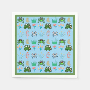 Cute Frog Cocktail Party Napkins Servet