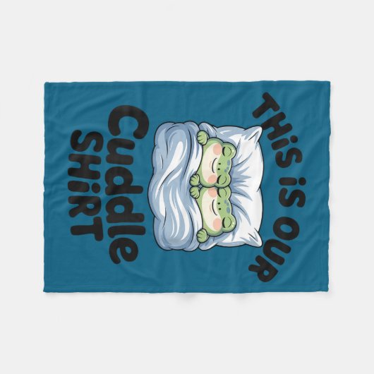 Cute Frog Couple This Is Our Cuddle  Fleece Deken (Voorkant (Horizontaal))