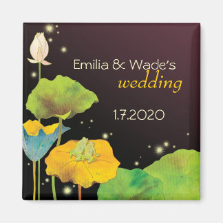 Cute Frog Couple Wedding Save the Date Magneet