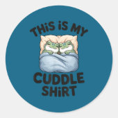 Cute Frog Cozy This Is My Cuddle Ronde Sticker (Voorkant)