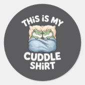 Cute Frog Cozy This Is My Cuddle  Ronde Sticker (Voorkant)