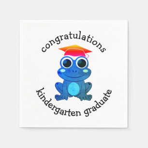 Cute Frog Custom Kindergarten Afstuderen Paper Servet