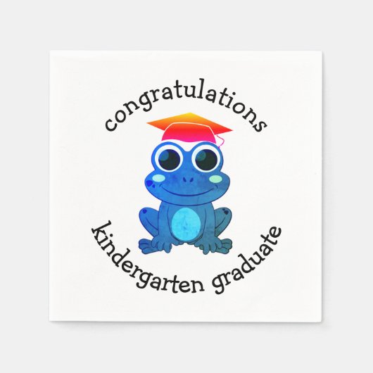 Cute Frog Custom Kindergarten Afstuderen Paper Servet (Voorkant)