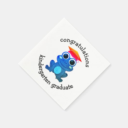 Cute Frog Custom Kindergarten Afstuderen Paper Servet (Hoek)