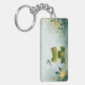 Cute Frog & Dragonfly – Soft Nature Illustration Sleutelhanger (Voorkant Links)