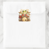 Cute Frog Drummer Sticker – Funny Music Art (Tas)