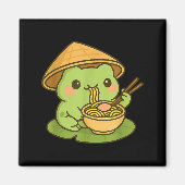 Cute Frog Eating Ramen Anime Japanese Men Women Ki Magneet (Voorkant)
