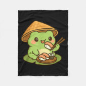 Cute Frog Eating Sushi Anime Japanese Men Women Ki Fleece Deken (Voorkant)