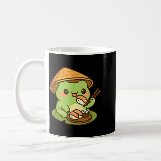Cute Frog Eating Sushi Anime Japanese Men Women Ki Koffiemok (Links)