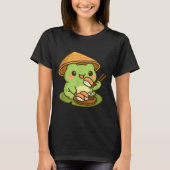 Cute Frog Eating Sushi Anime Japanese Men Women Ki T-shirt (Voorkant)