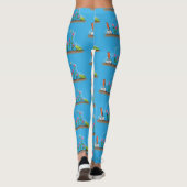 Cute frog en bee in tuinschilfering cartoon leggings (Achterkant)