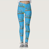Cute frog en bee in tuinschilfering cartoon leggings (Voorkant)