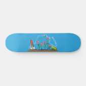 Cute frog en bee in tuinschilfering cartoon persoonlijk skateboard (Horizontaal)