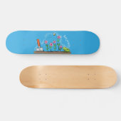 Cute frog en bee in tuinschilfering cartoon persoonlijk skateboard (Horizontaal)
