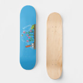 Cute frog en bee in tuinschilfering cartoon persoonlijk skateboard (Voorkant)