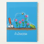 Cute frog en bee in tuinschilfering cartoon planner (Achterkant)