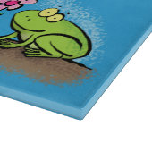 Cute frog en bee in tuinschilfering cartoon snijplank (Hoek)