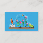 Cute frog en bee in tuinschilfering cartoon visitekaartje (Achterkant)