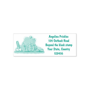Cute frog en bee in tuinschilfering cartoon zelfinktende stempel