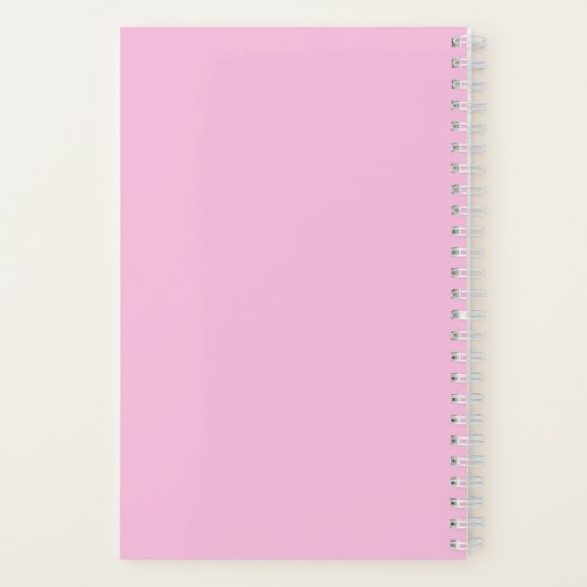 Cute Frog en Doodle Heart Pattern Girly Pink Notitieboek (Achterkant)