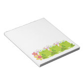 Cute Frog en Flowers Notitieblok (Schuin)