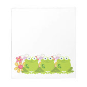 Cute Frog en Flowers Notitieblok (Voorkant)